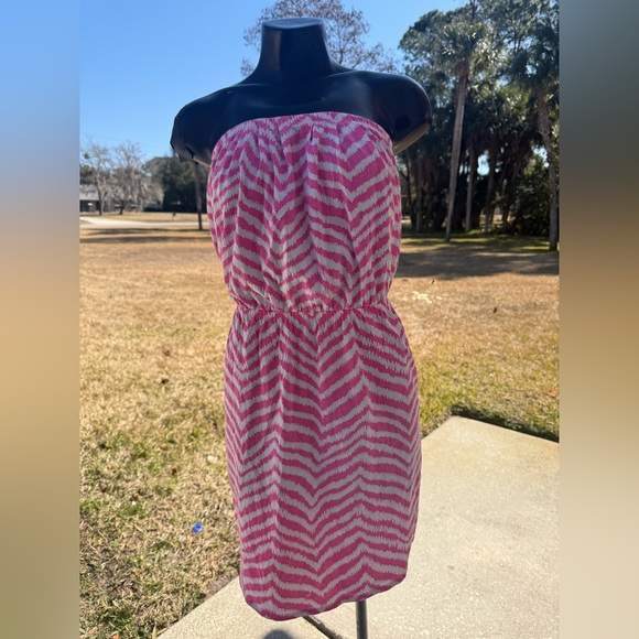 Lilly Pulitzer Windsor Zebron Strapless Mini Tropical Pink Sz XS - Picture 2 of 6